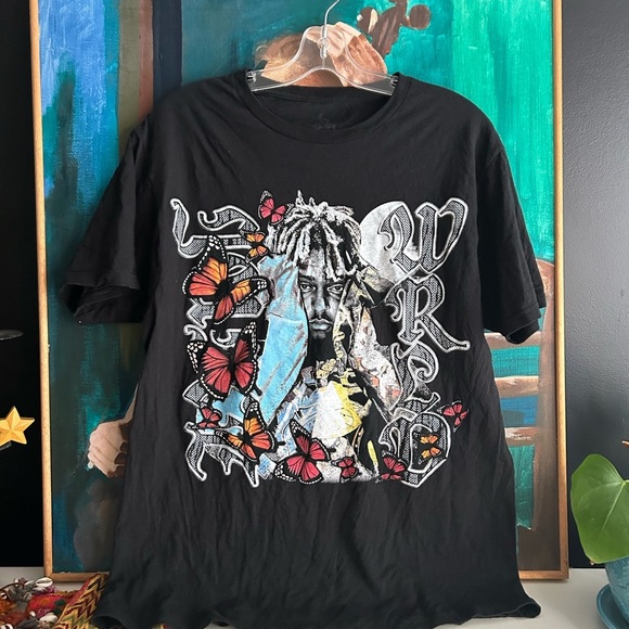 Juice WRLD - Night Butterfly- Men’s T-shirt- M - Sad RARE Short-Sleeve - Picture 15 of 15